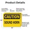 Signmission Sound Horn Caution Sign, Aluminum, 14in W x 10in L, 2PK OS-2PACK-CS-A-1014-L-19234 - alternate 2